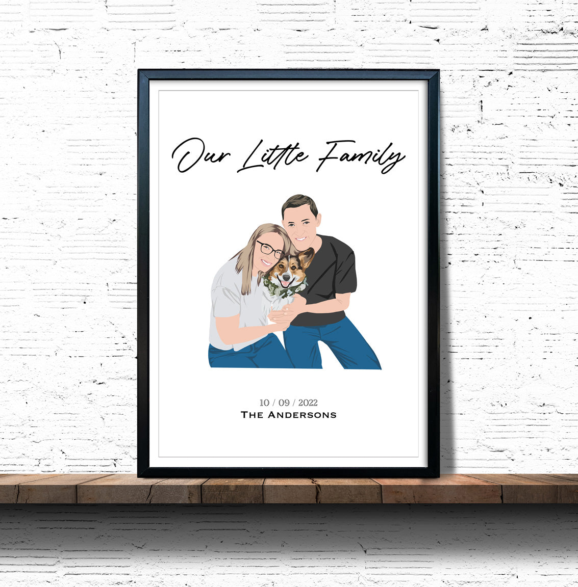 Custom Family Portrait Drawing, Gift for Her, Gift for Him, Handmade