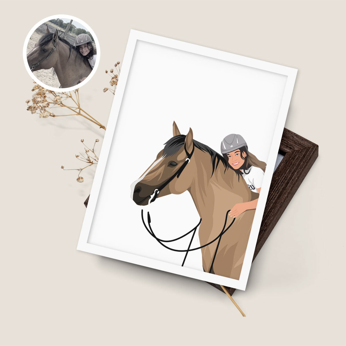 Custom Horse Illustration Portrait, Gift for Her, Gift for Him, Handmade