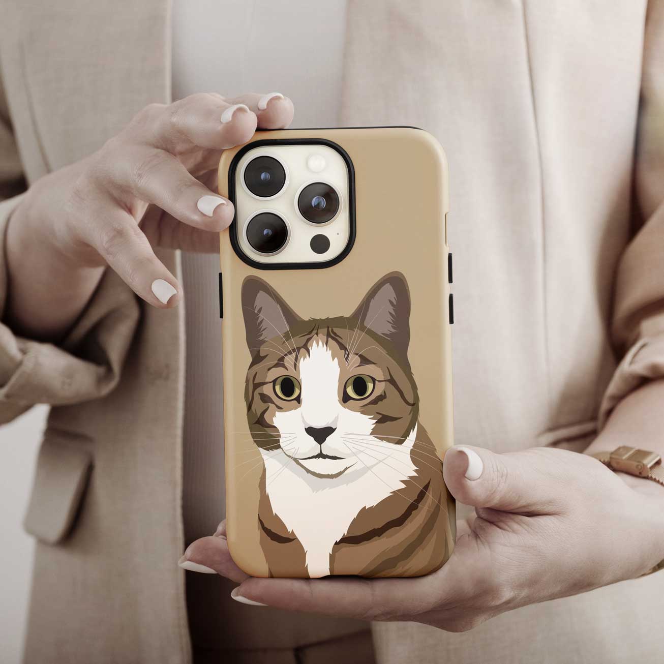 Custom Cat Portrait Phone Case, Gift for Her, Gift for Him, Valentines, Handmade