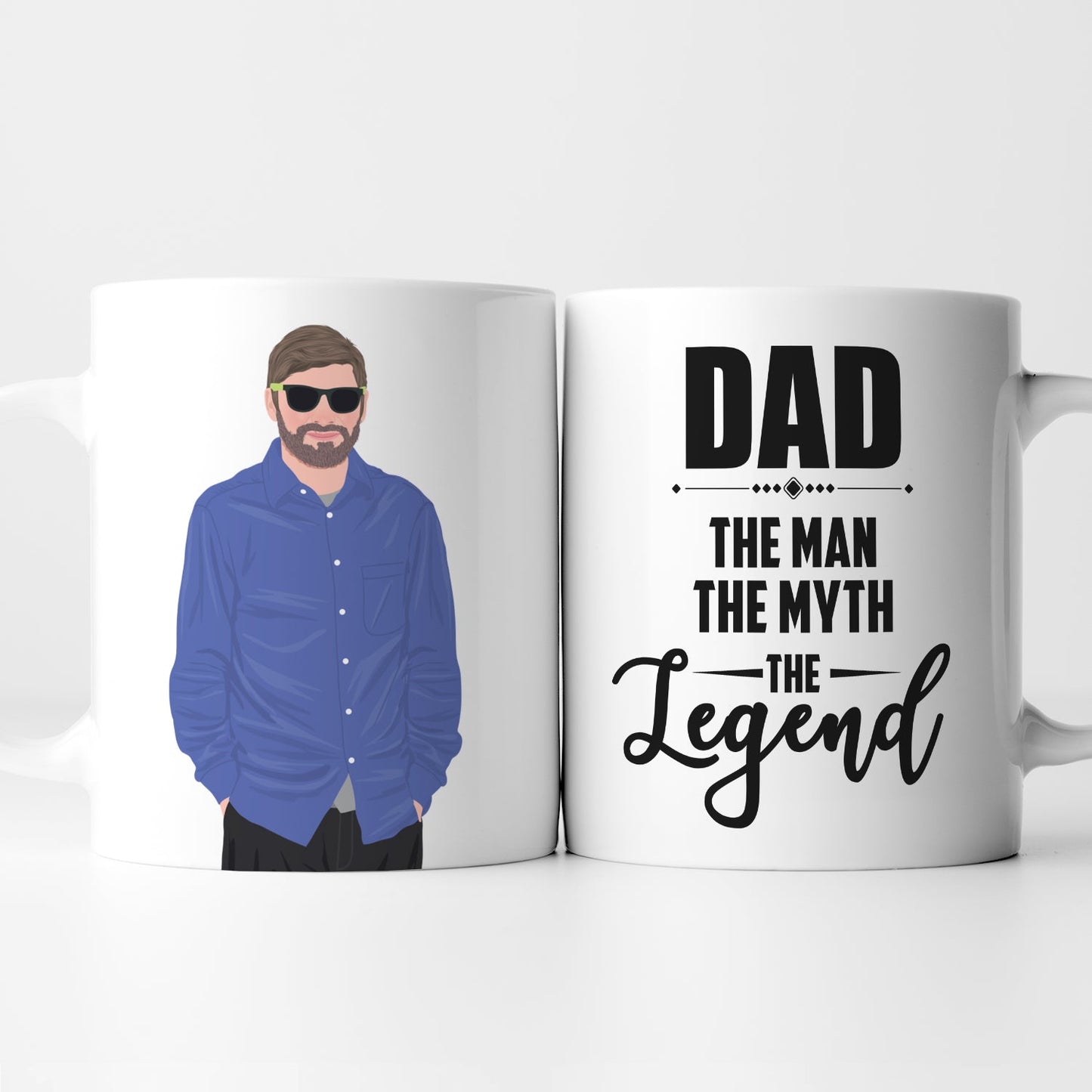 Dad the Man the Myth the Legend Mug Personalized, Gift for Him, Handmade