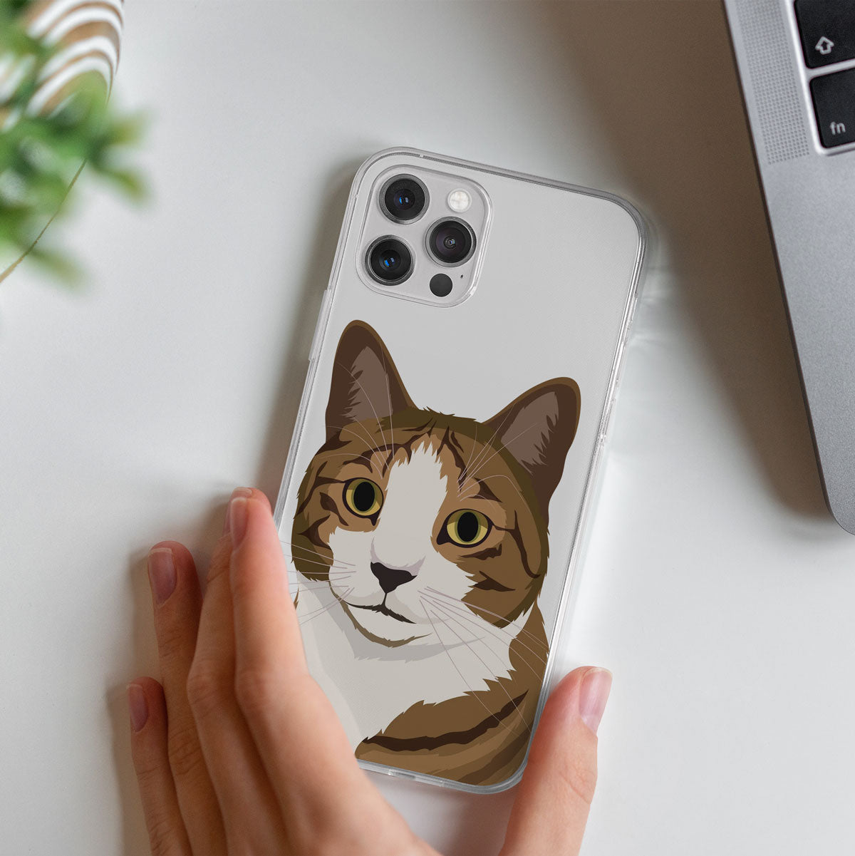 Custom Cat Drawing Clear Case, Gift for Her, Gift for Him, Valentines, Handmade