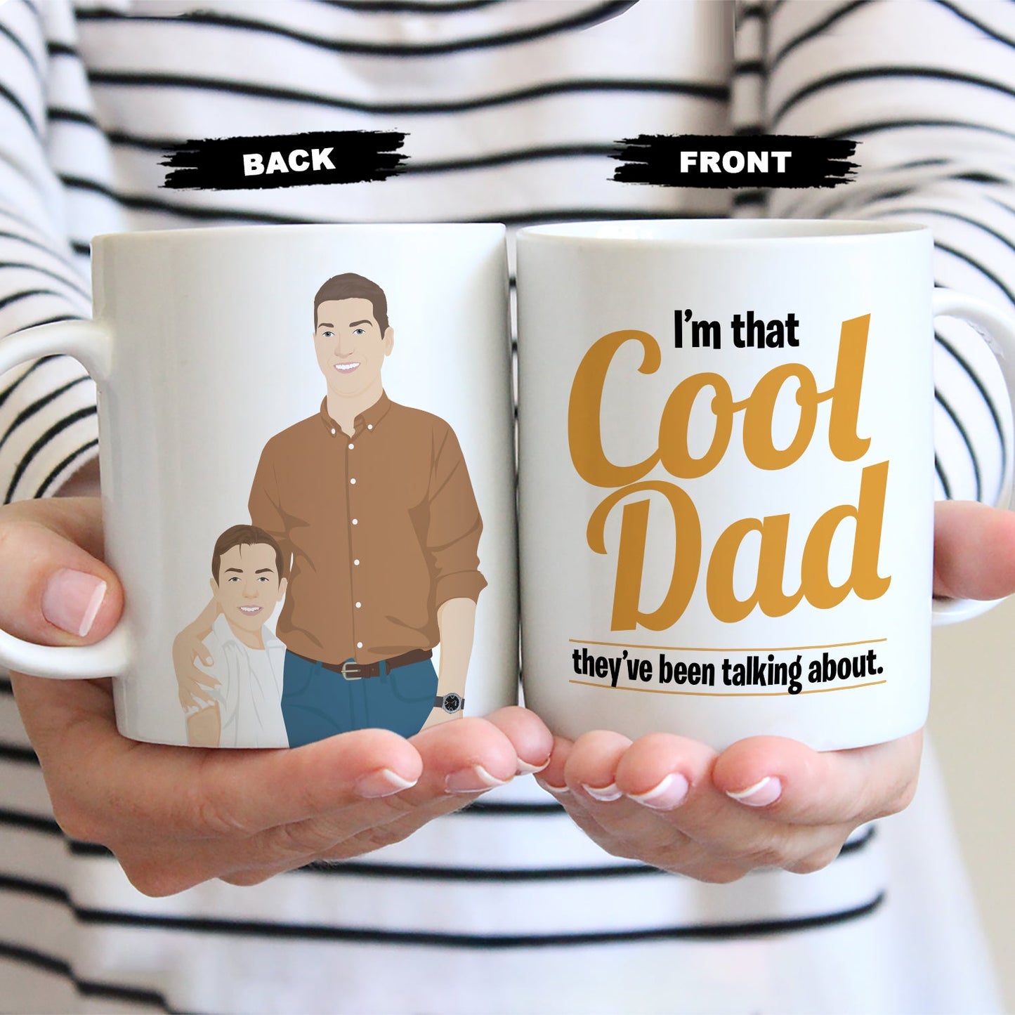 Personalized Cool Dad Mug, Gift for Him, Handmade