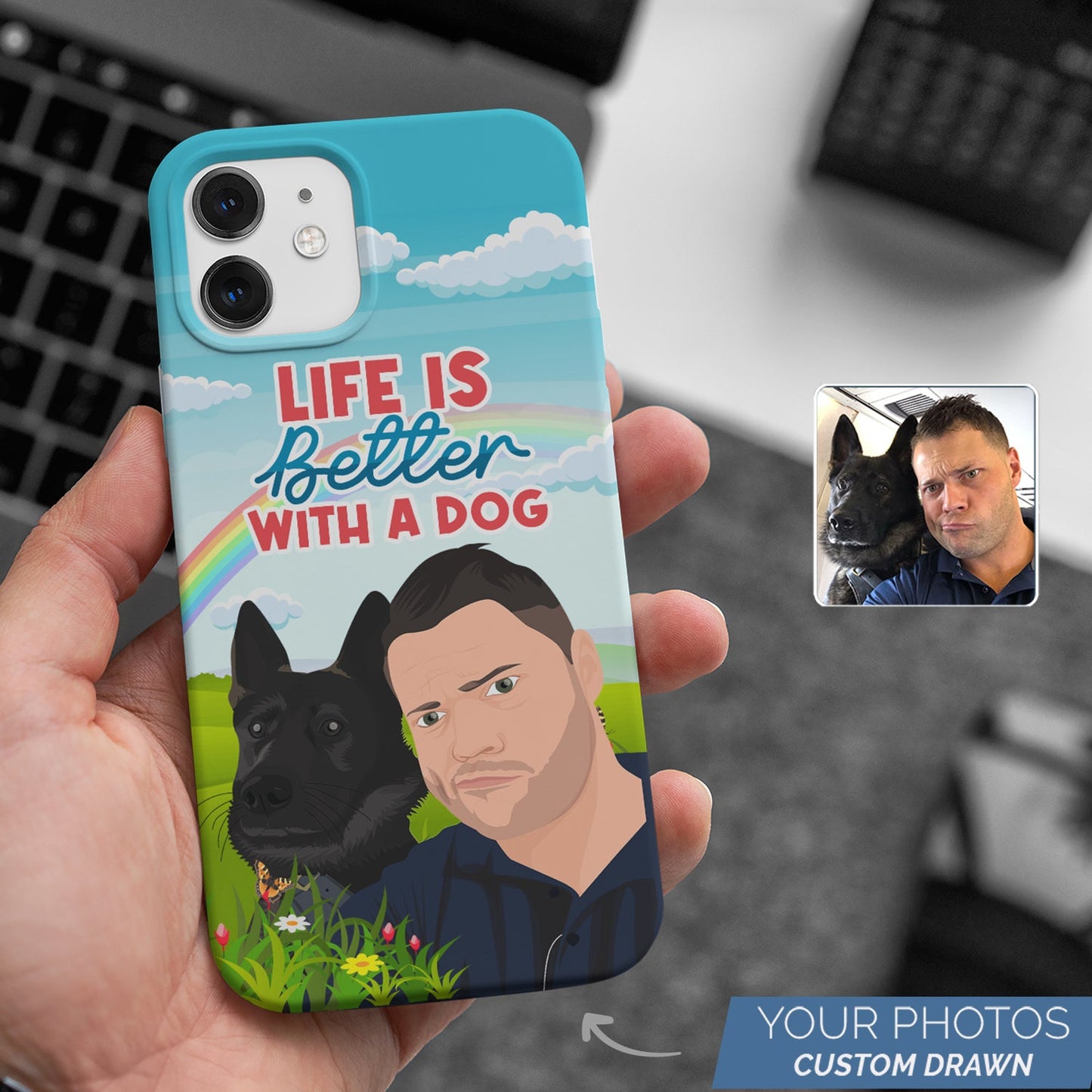 Life is Better with a Dog Phone Case Personalized, Gift for Her, Gift for Him, Valentines, Handmade