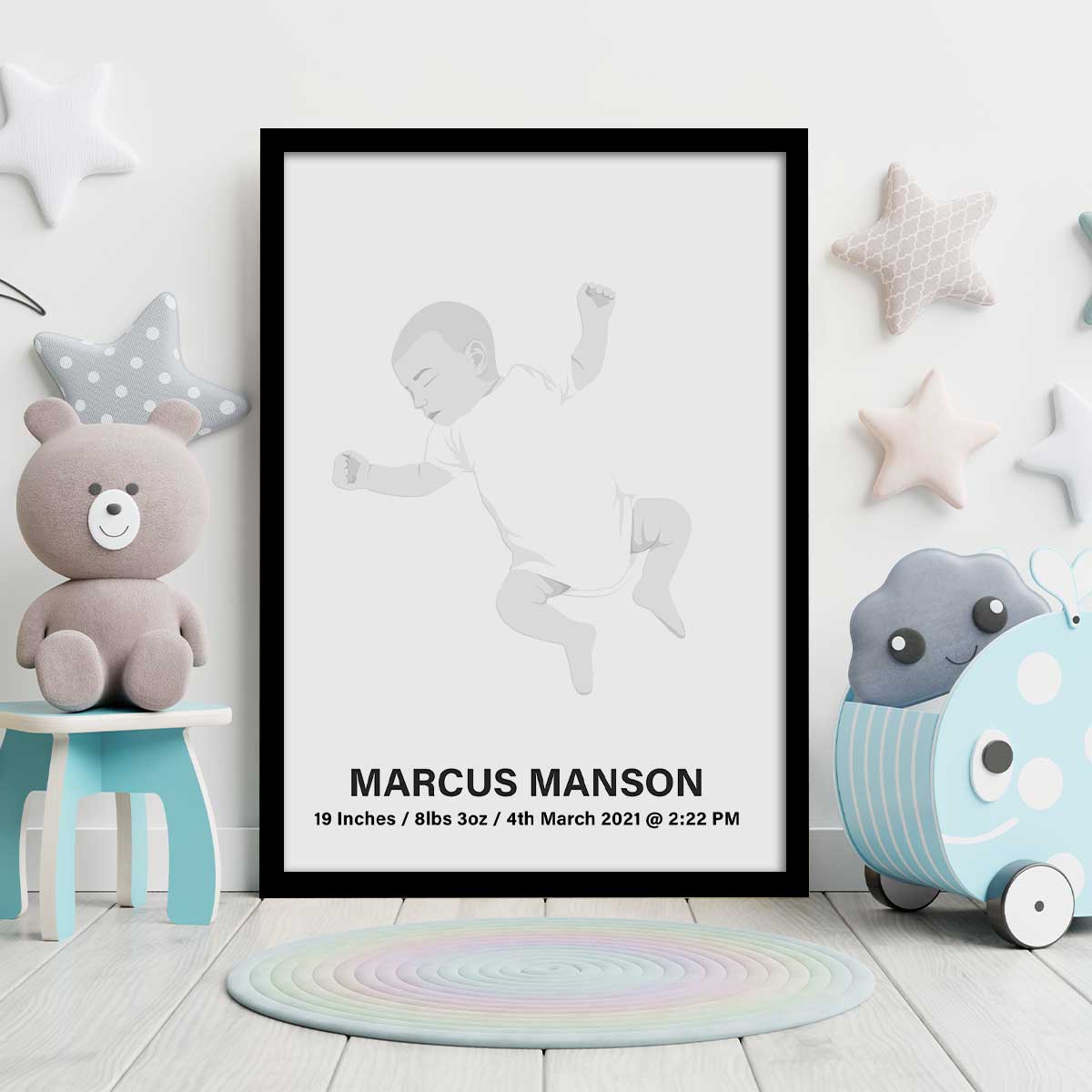 Custom Drawn Baby Portraits, Gift for Her, Gift for Him, Handmade