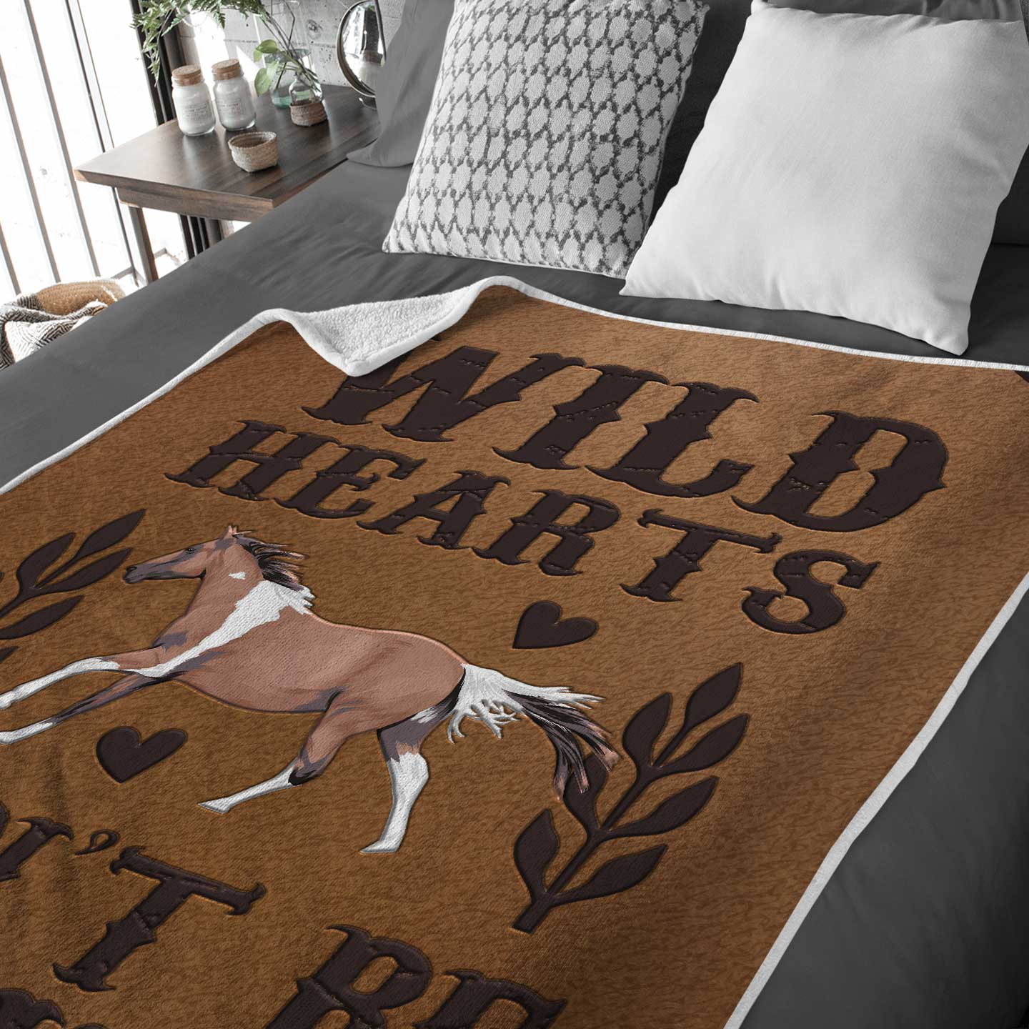 Custom Wild Hearts Horse Blanket, Gift for Her, Gift for Him, Valentines, Handmade