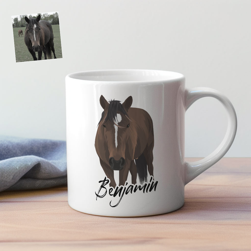 Custom Horse Drawing Mug, Gift for Her, Gift for Him, Valentines, Handmade