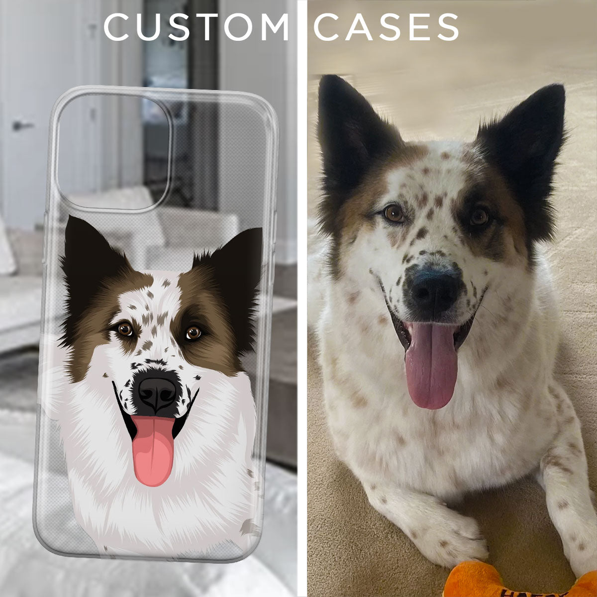 Custom Dog Drawing Clear Case, Gift for Her, Gift for Him, Valentines Gift