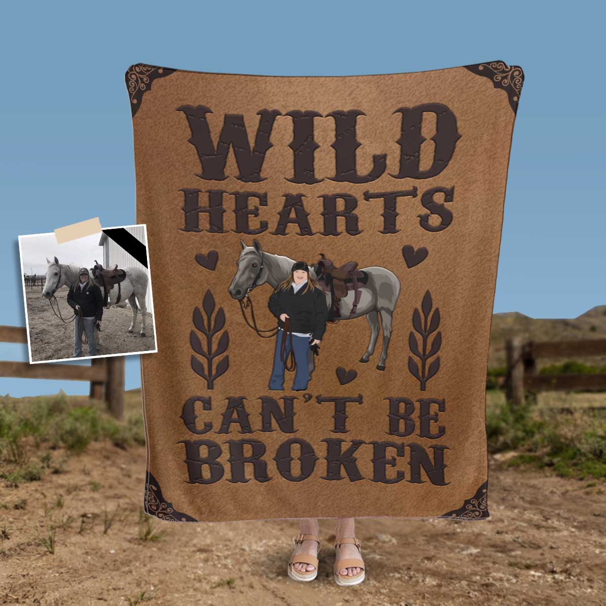 Custom Wild Hearts Horse Blanket, Gift for Her, Gift for Him, Valentines, Handmade