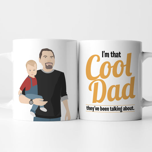 Personalized Cool Dad Mug, Gift for Him, Handmade