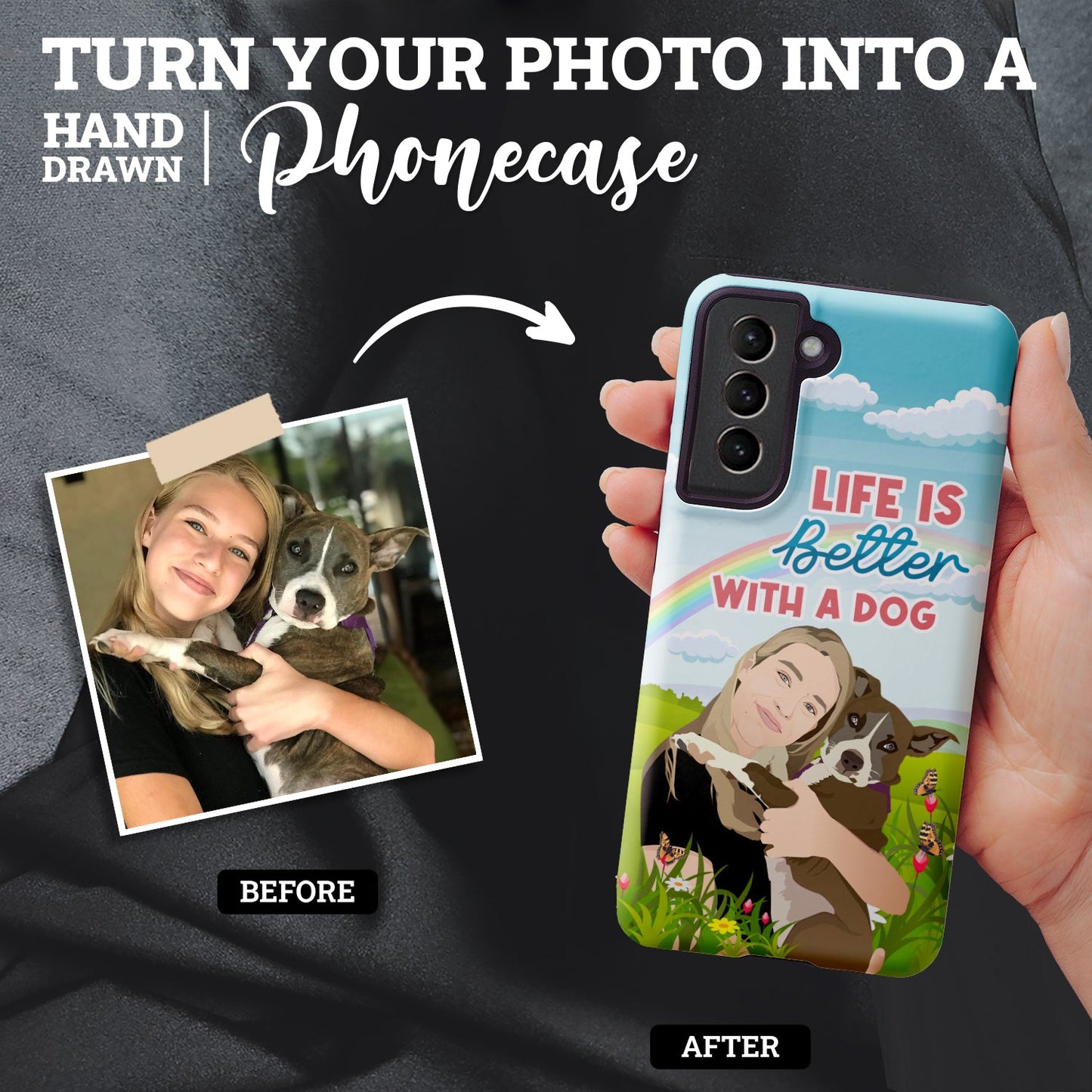 Life is Better with a Dog Phone Case Personalized, Gift for Her, Gift for Him, Valentines, Handmade