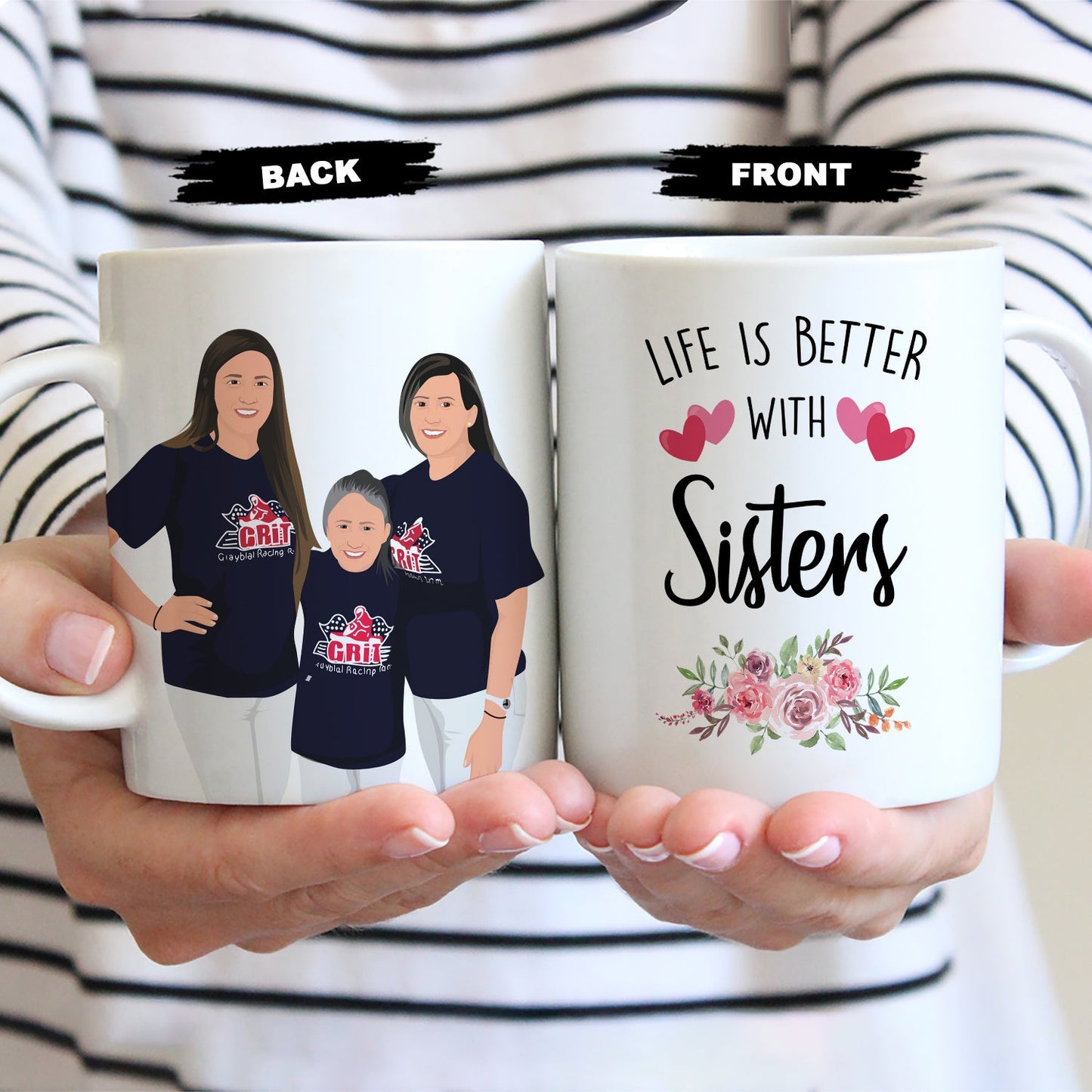 Life is Better with Sisters Mug Personalized, Gift for Her, Handmade