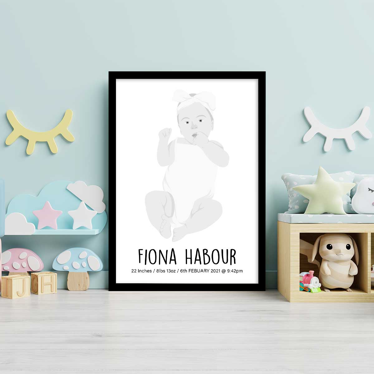 Custom Drawn Baby Portraits, Gift for Her, Gift for Him, Handmade