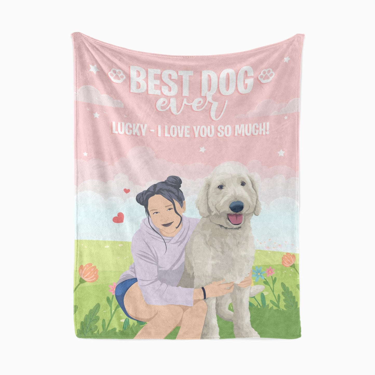 Best Dog Ever Blanket Personalized, Gift for Her, Valentines, Handmade