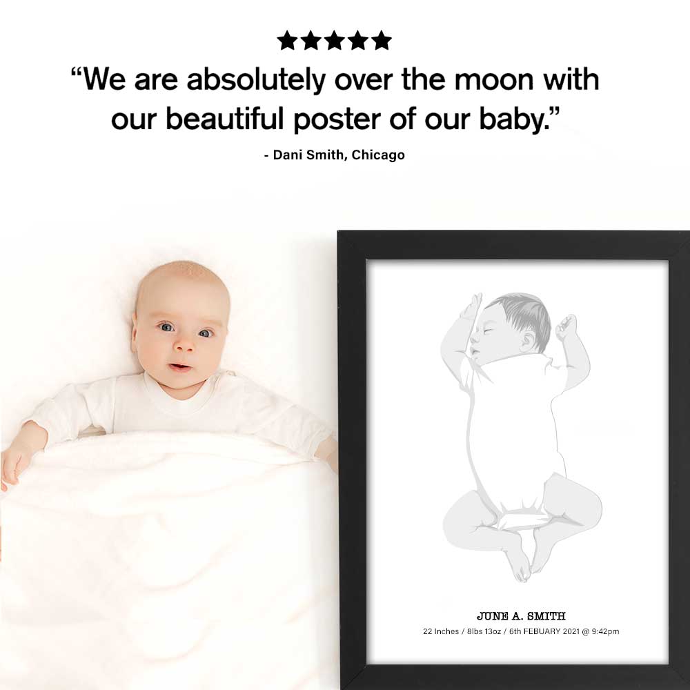 Custom Drawn Baby Portraits, Gift for Her, Gift for Him, Handmade