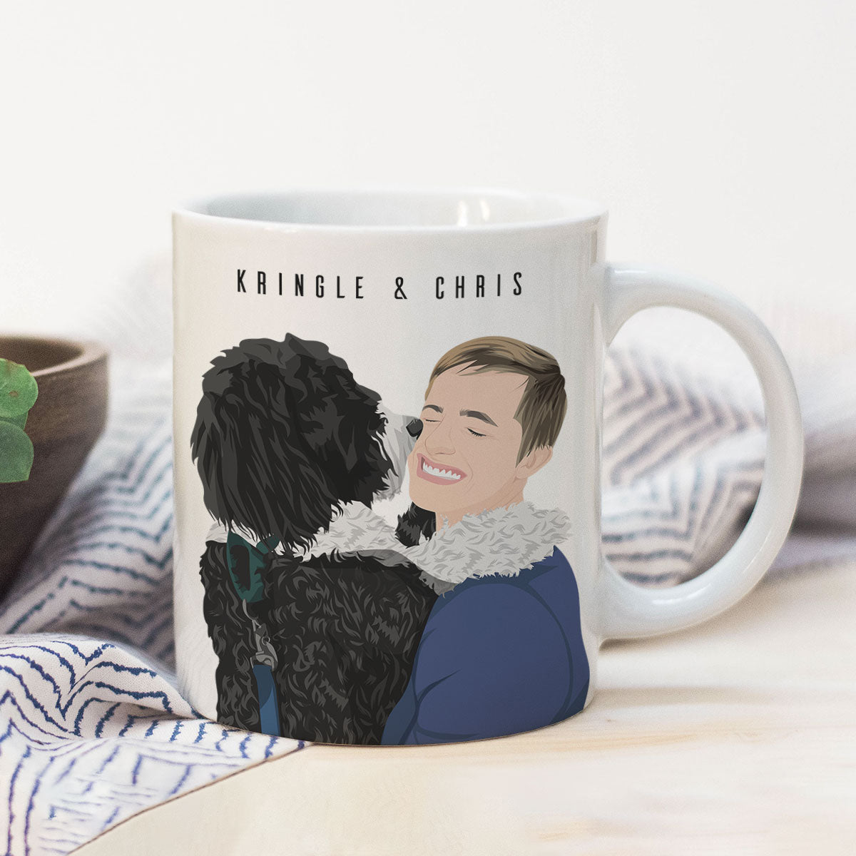 Personalized Dog and Owner Mug, Gift for Her, Gift for Him, Valentines, Handmade