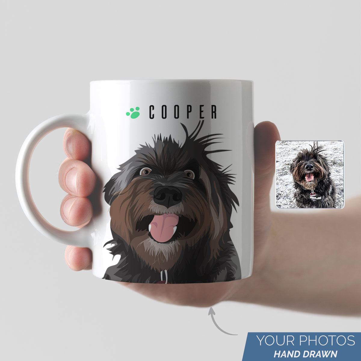 Pet Portrait Mug Personalized, Gift for Her, Gift for Him, Valentines, Handmade