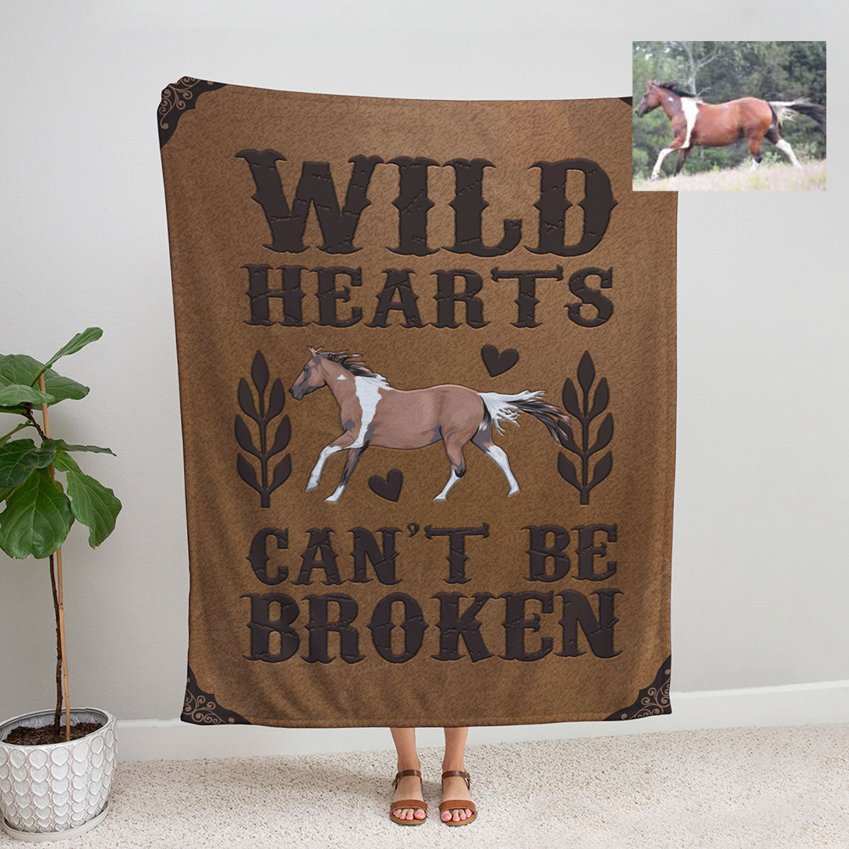 Custom Wild Hearts Horse Blanket, Gift for Her, Gift for Him, Valentines, Handmade