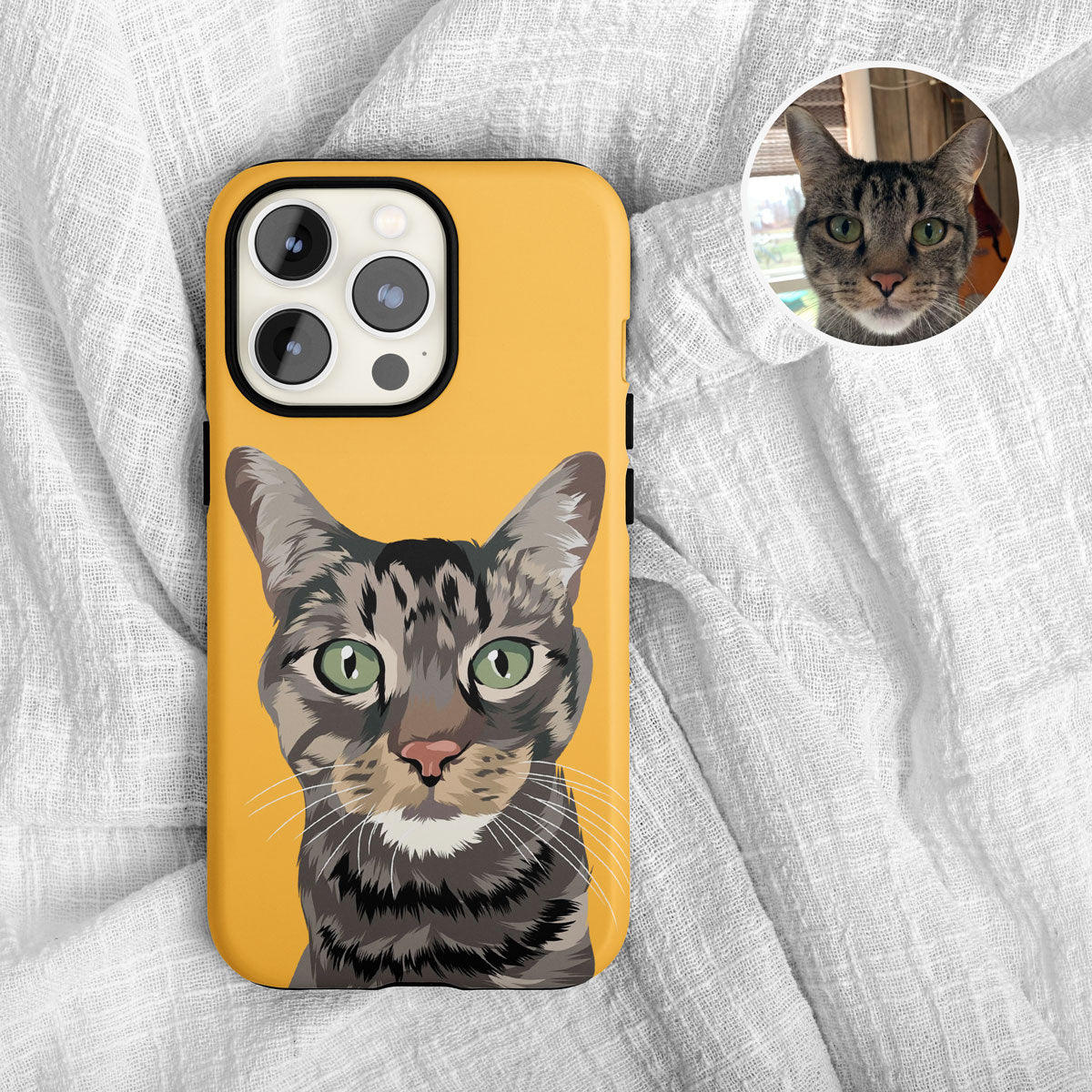 Custom Cat Portrait Phone Case, Gift for Her, Gift for Him, Valentines, Handmade