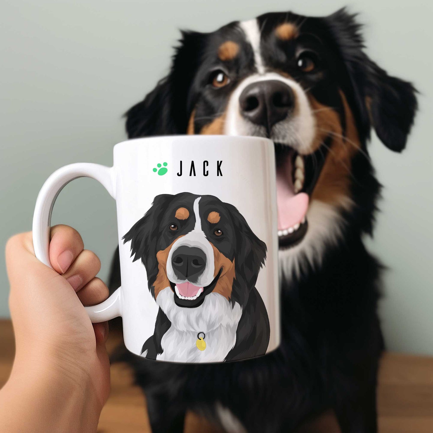 Pet Portrait Mug Personalized, Gift for Her, Gift for Him, Valentines, Handmade