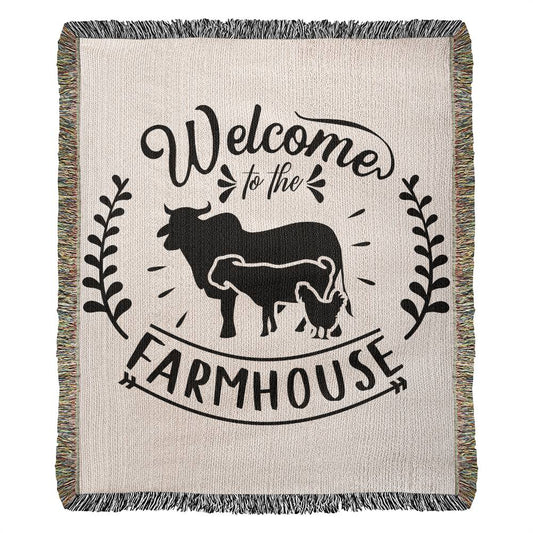 Welcome To The Farmhouse Heirloom Woven Blanket