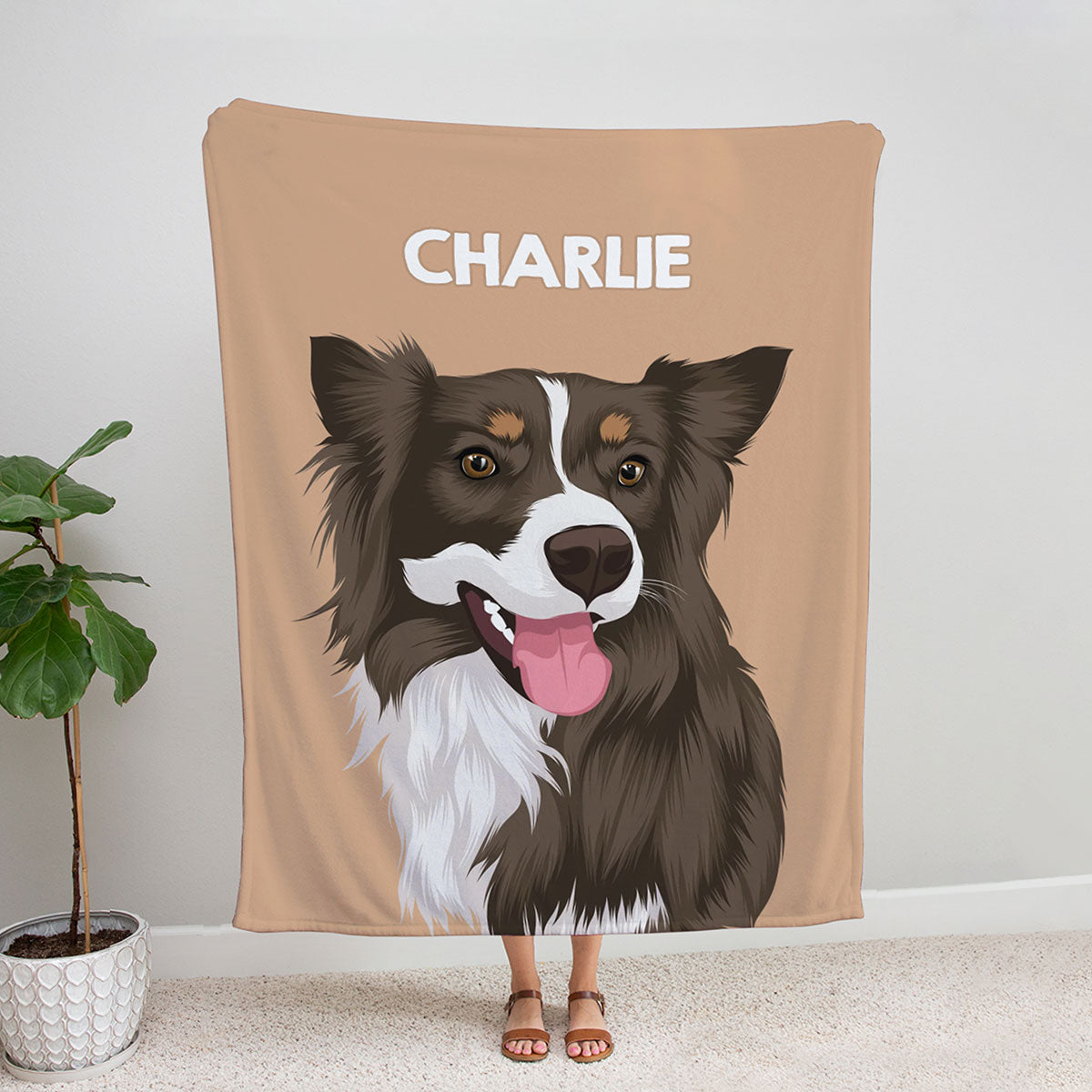 Custom Dog Portrait Blanket, Gift for Her, Gift for Him, Valentines, Handmade