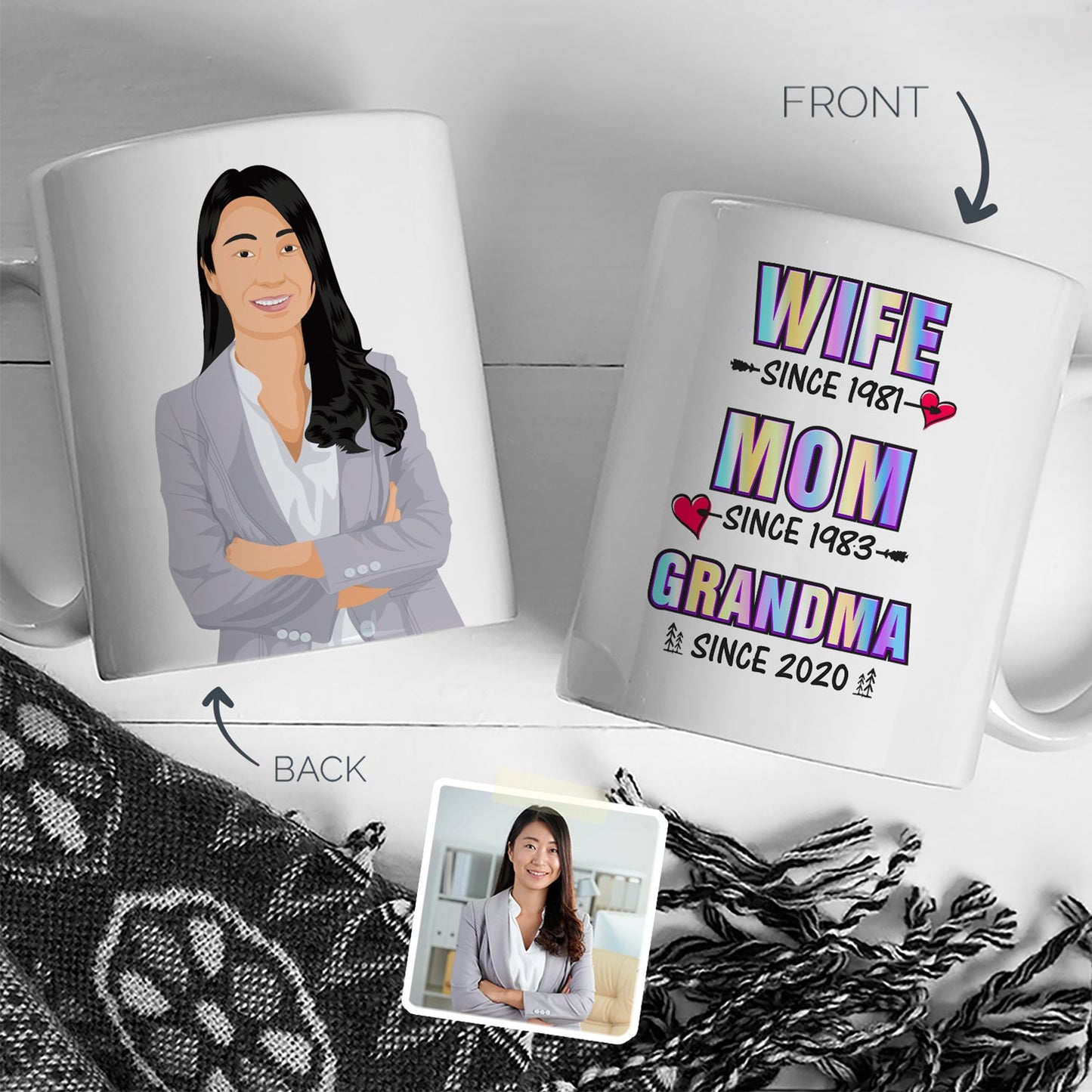 Personalized Mom Mug, Gift for Her, Handmade