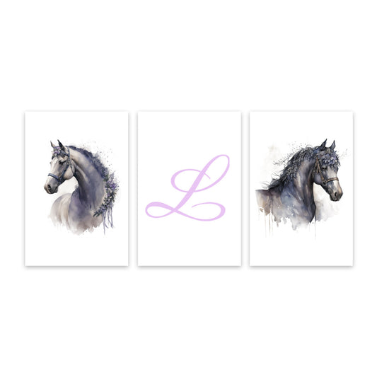 Customizable Letter Horse Dreamer, Tri-Print Canvas,